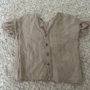 The simple folk linen toddler blouse